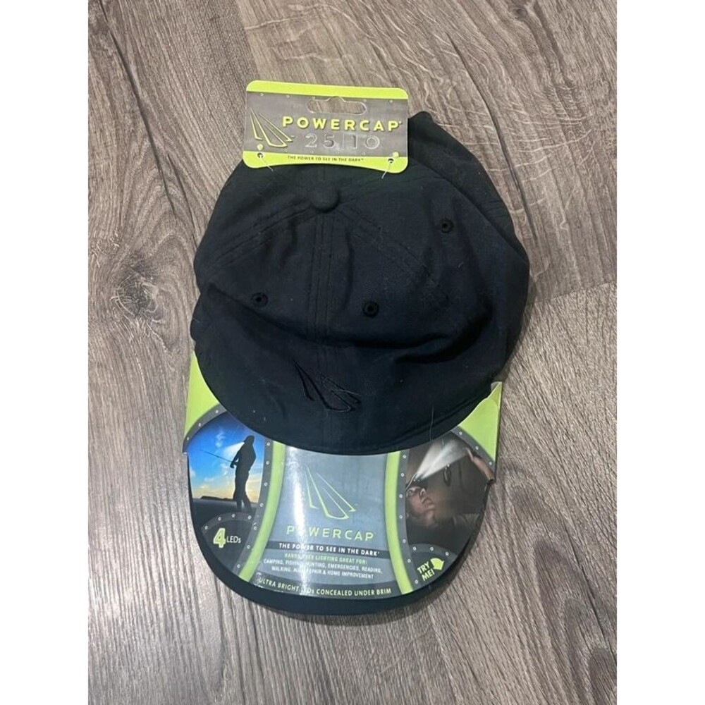 PowerCap 25/10 Black LED Lighted Baseball Cap – New with Packaging
